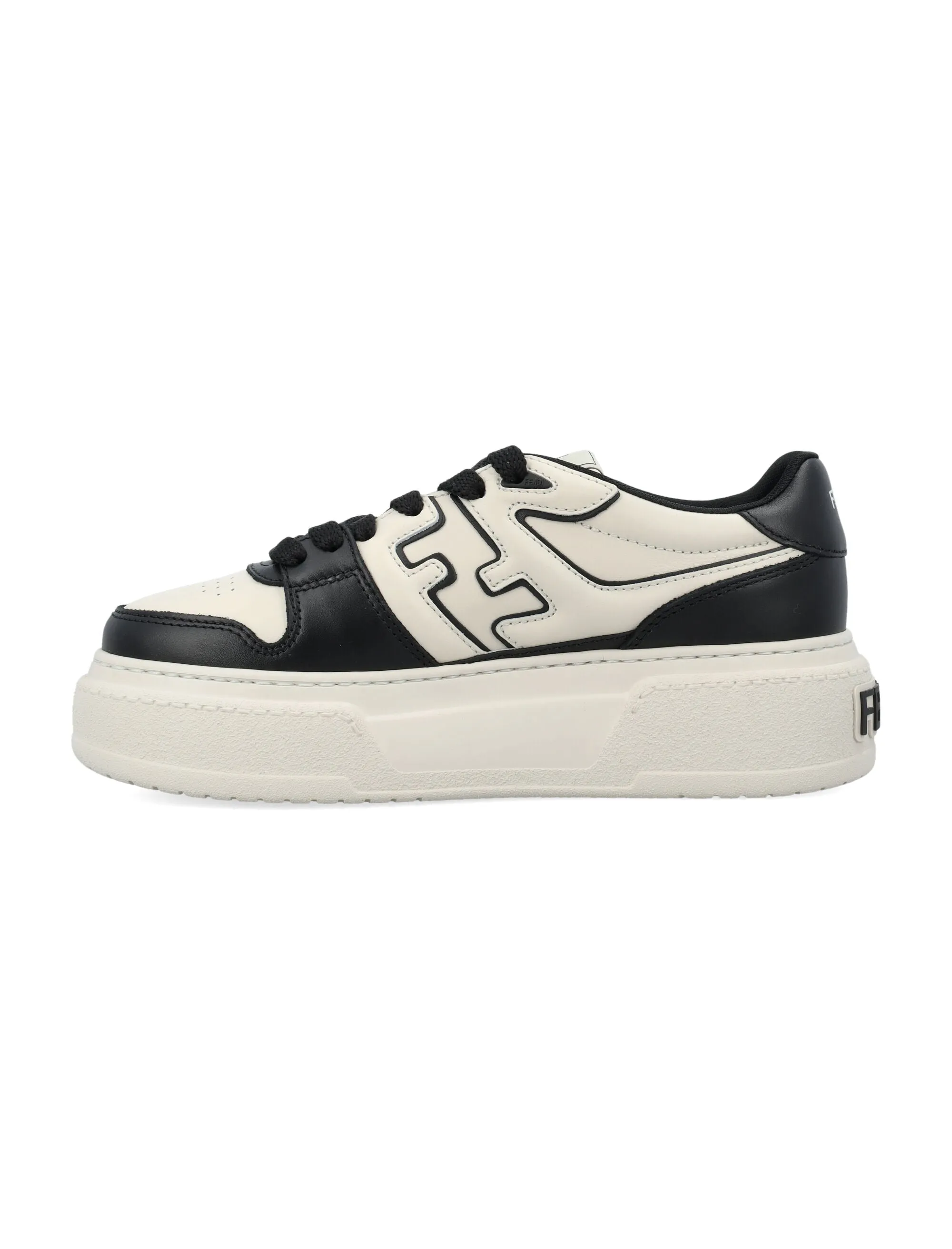 FENDI Chic Color-Block Leather Sneakers