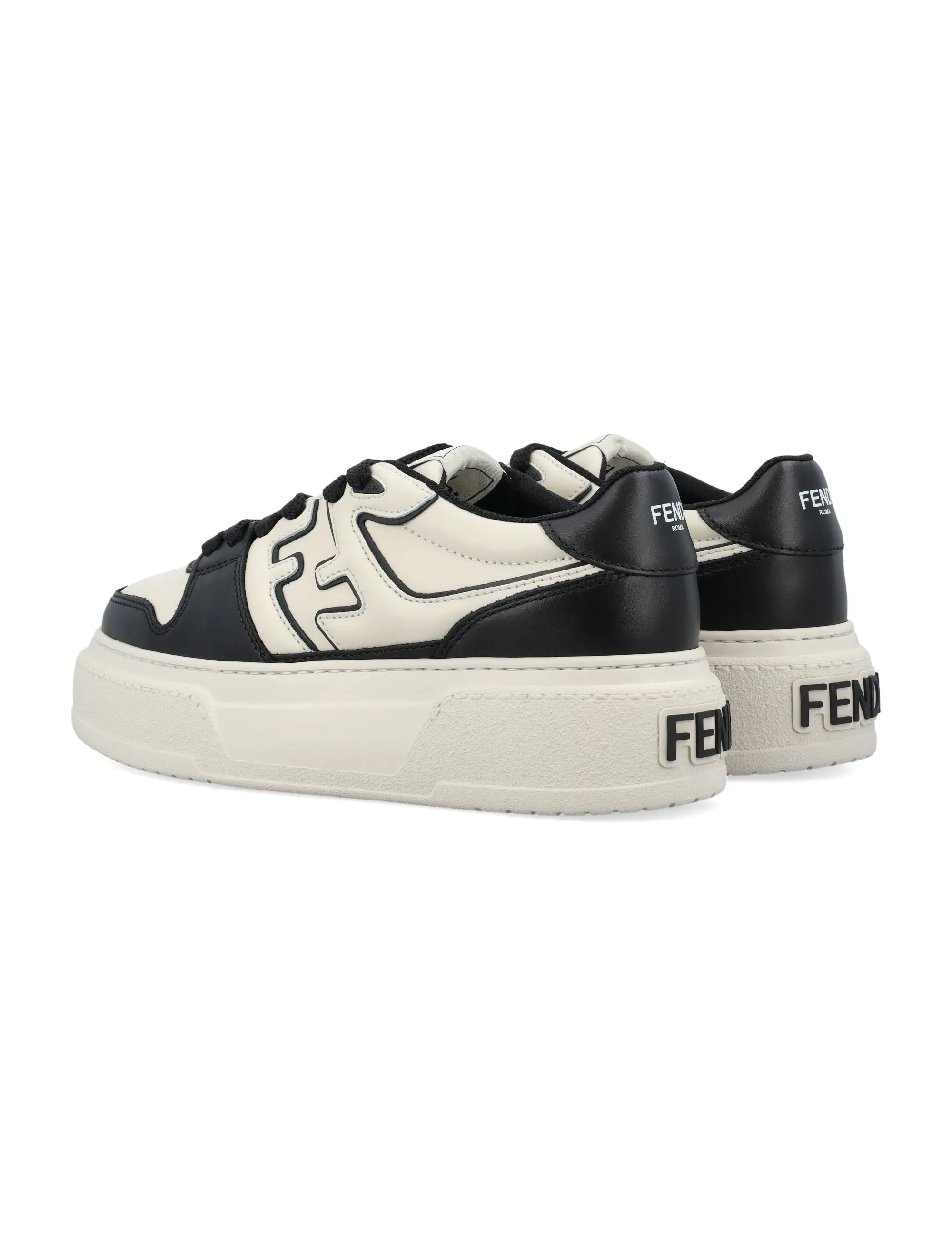 FENDI Chic Color-Block Leather Sneakers