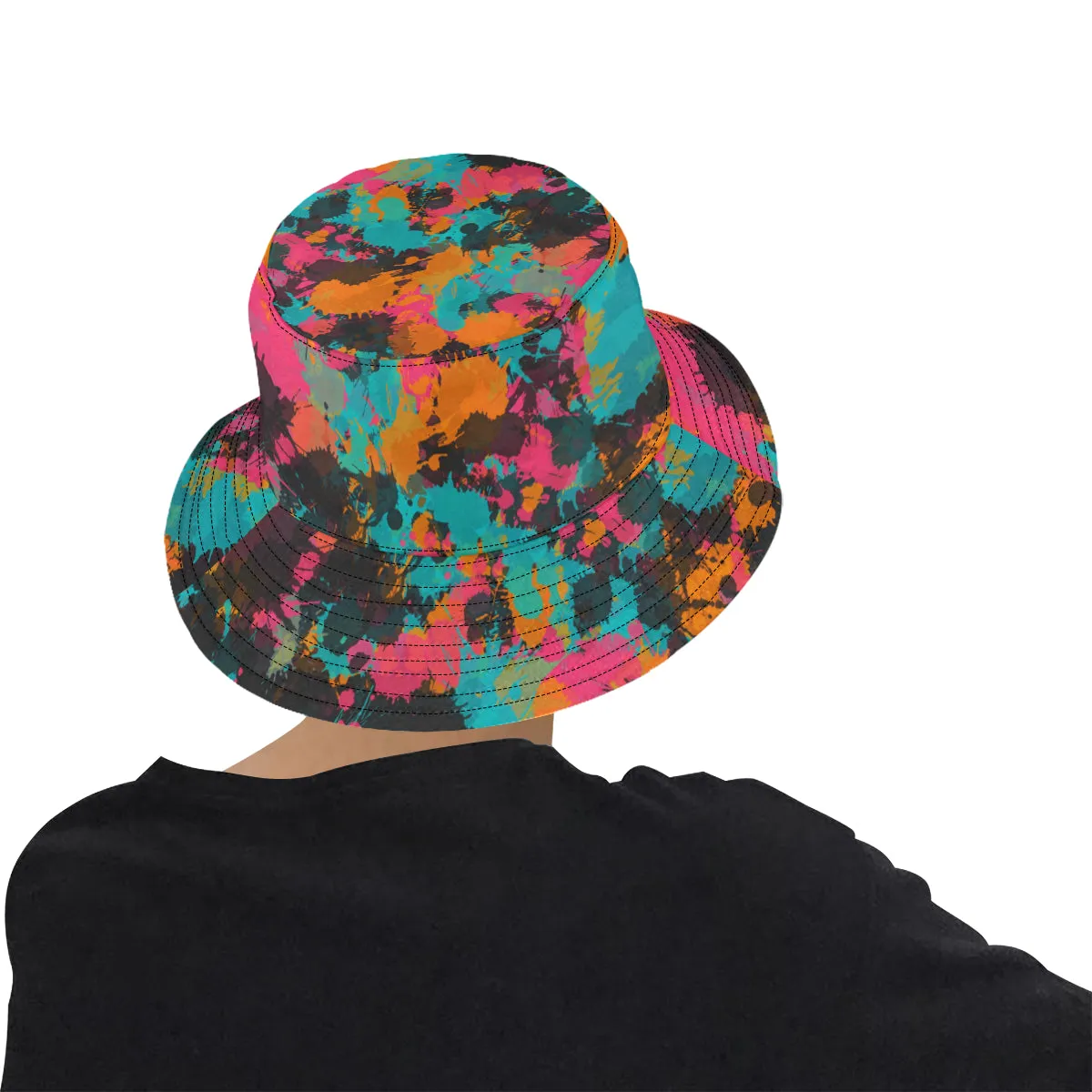 Fiesta Colors Bucket Hat | UV Blacklight Reactive Paint Splatter