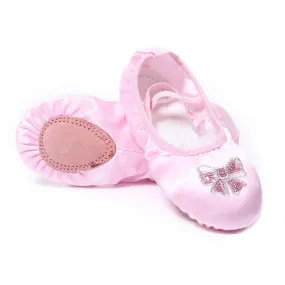 Geek Girls Pink Ballet Shoes, Satin Ballet Pumps Dance Gymnastic - Adults and Children.