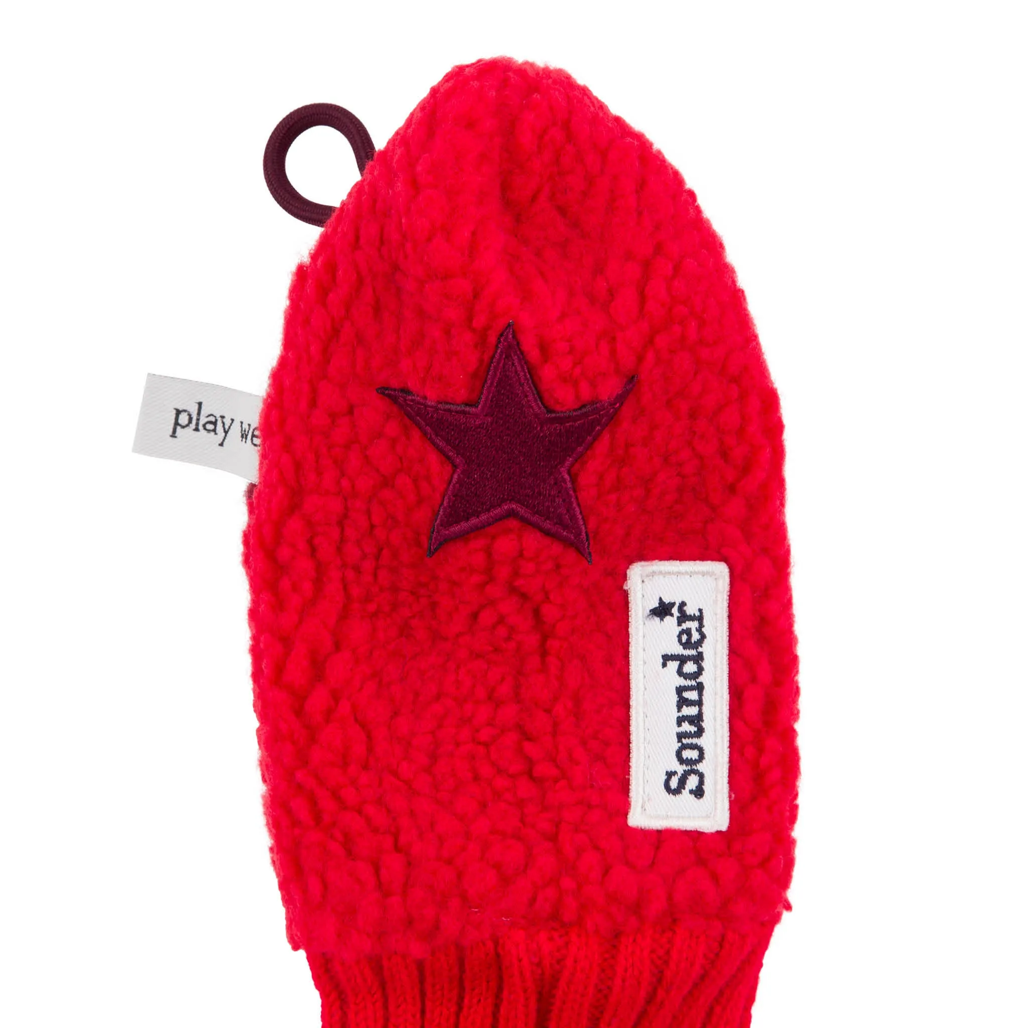 Golf driver headcover - red/burgundy star logo