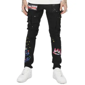 Graphic Twill Cargo Pants - KLEEP Skinny