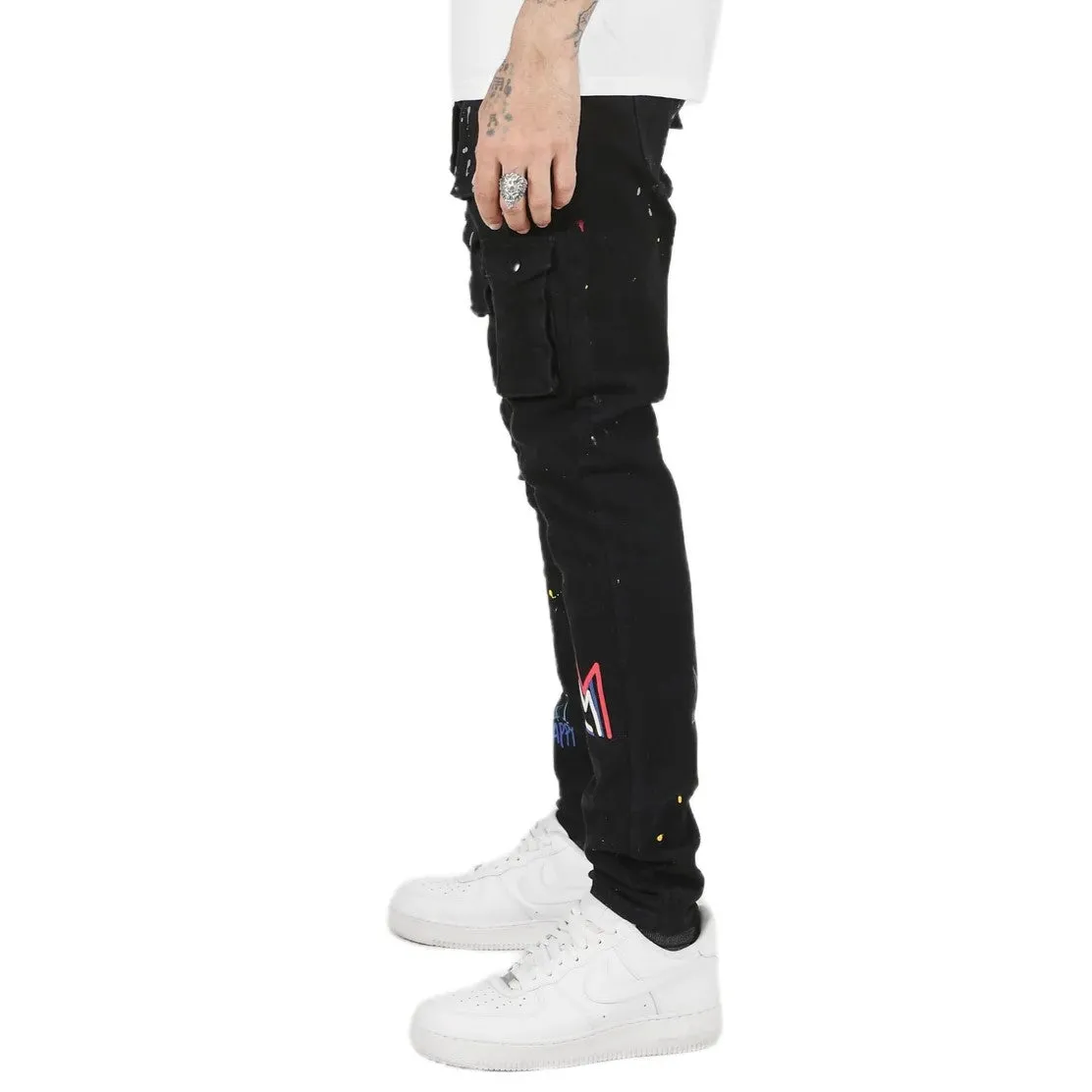 Graphic Twill Cargo Pants - KLEEP Skinny