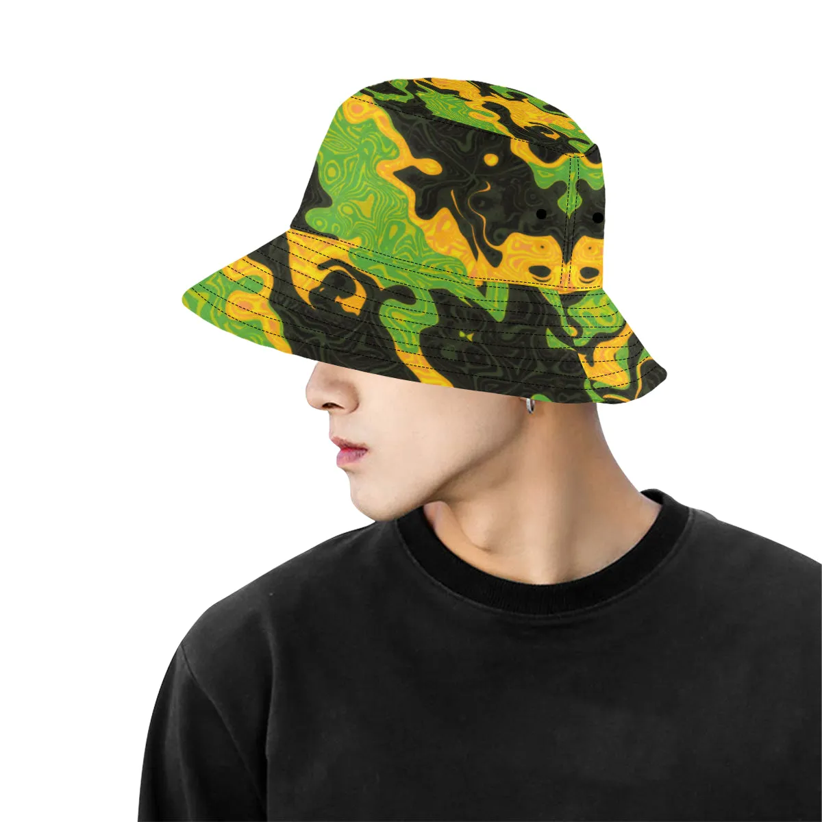 Green and Orange Rave Camo Bucket Hat - Price, Reviews, Stylish Design, High-Quality Material - Buy Now!