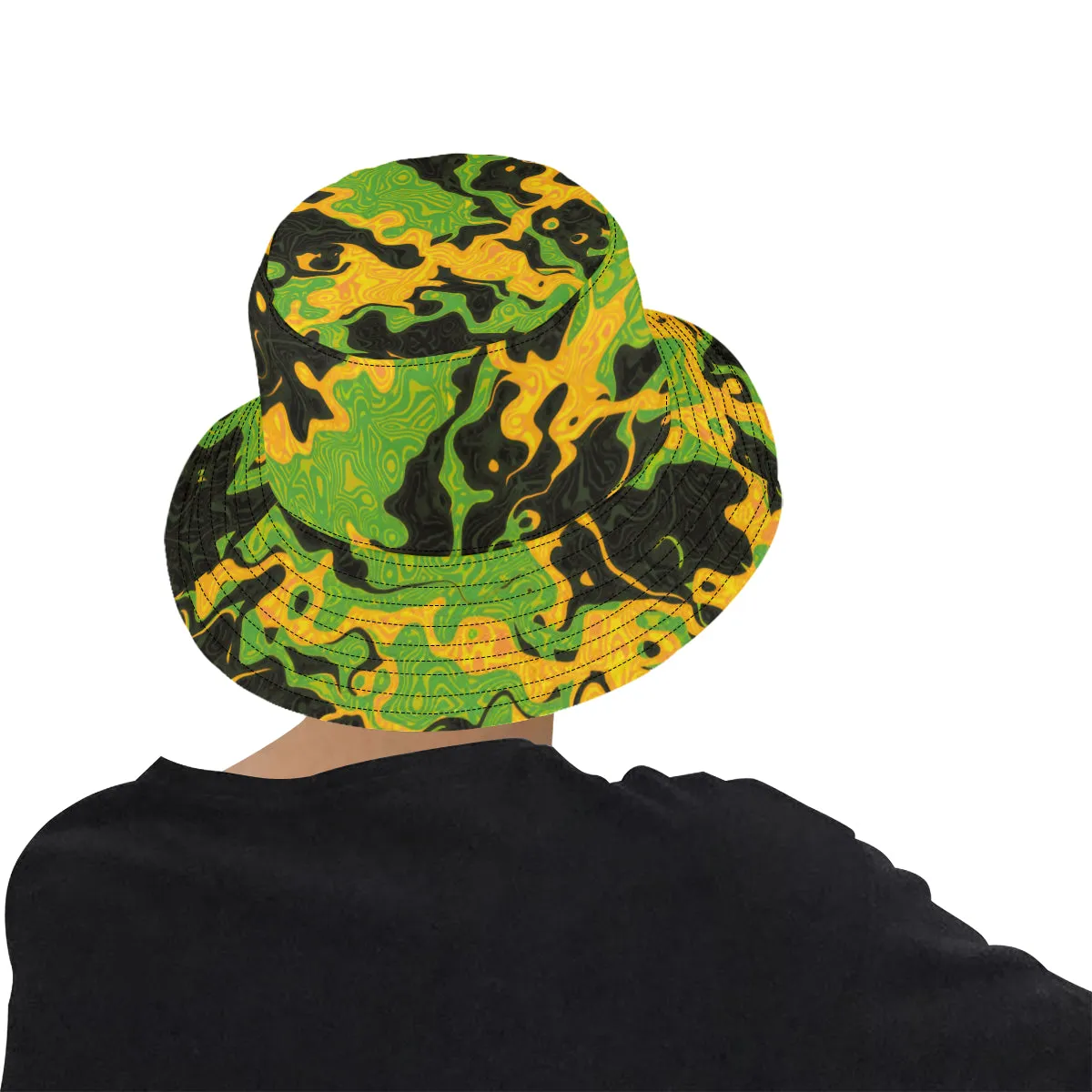 Green and Orange Rave Camo Bucket Hat - Price, Reviews, Stylish Design, High-Quality Material - Buy Now!