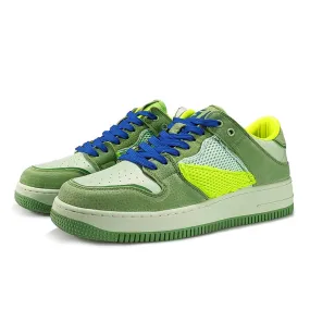 Green Mesh Skateboard Sneakers