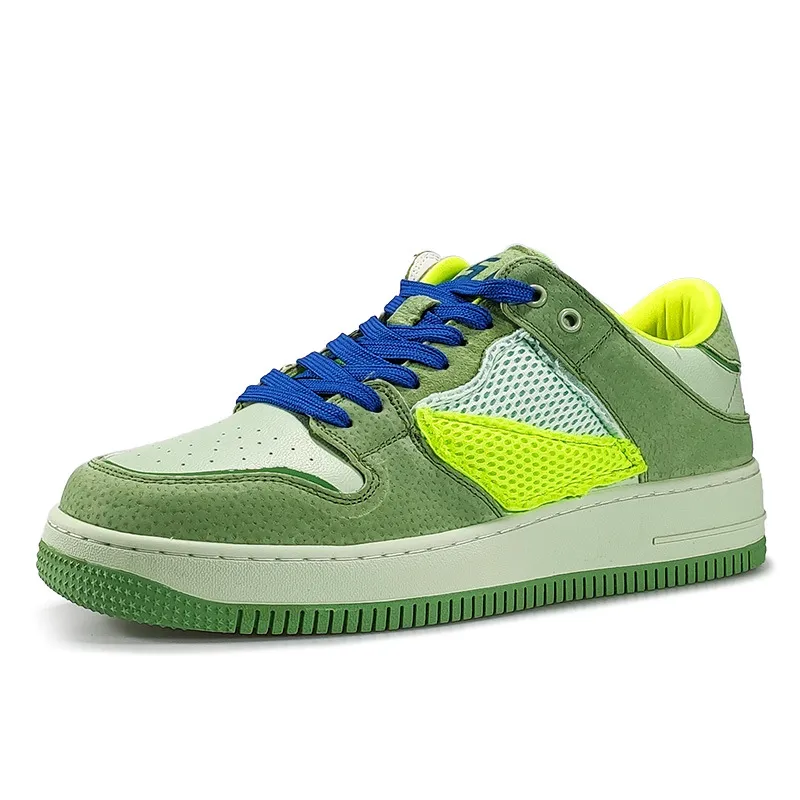 Green Mesh Skateboard Sneakers