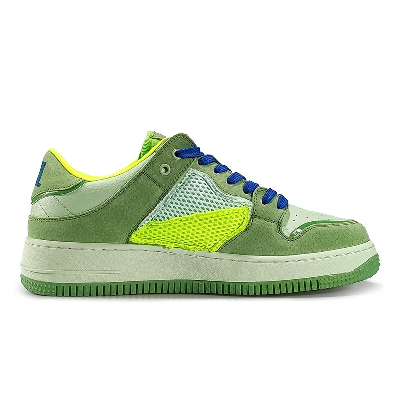 Green Mesh Skateboard Sneakers