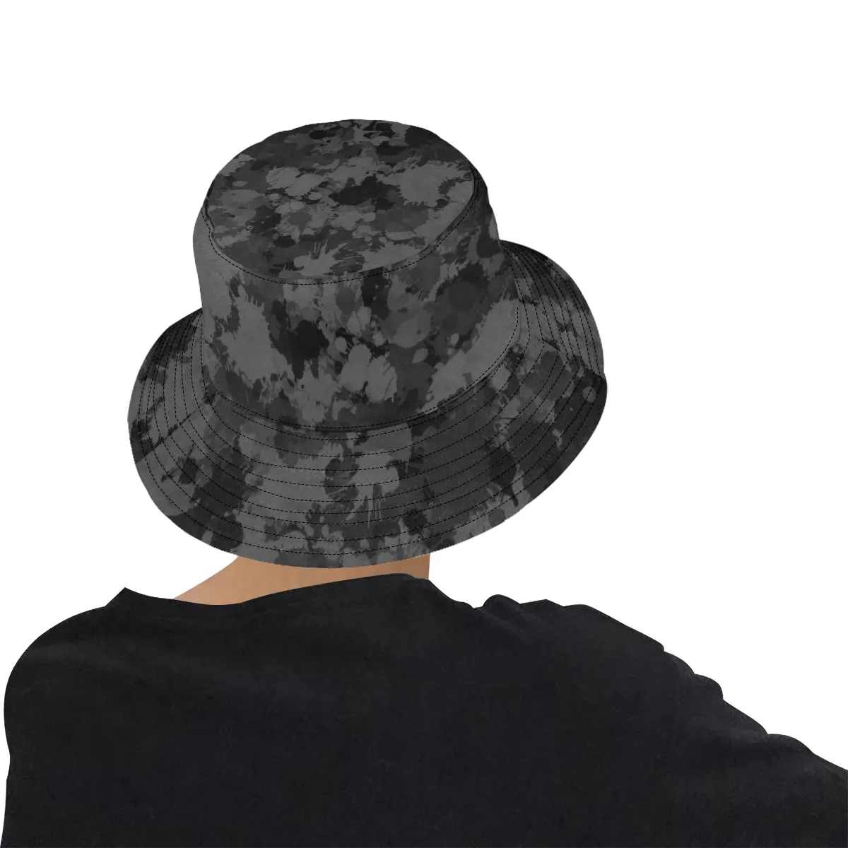 Grey and Black Paint Splatter Bucket Hat - Shop Now