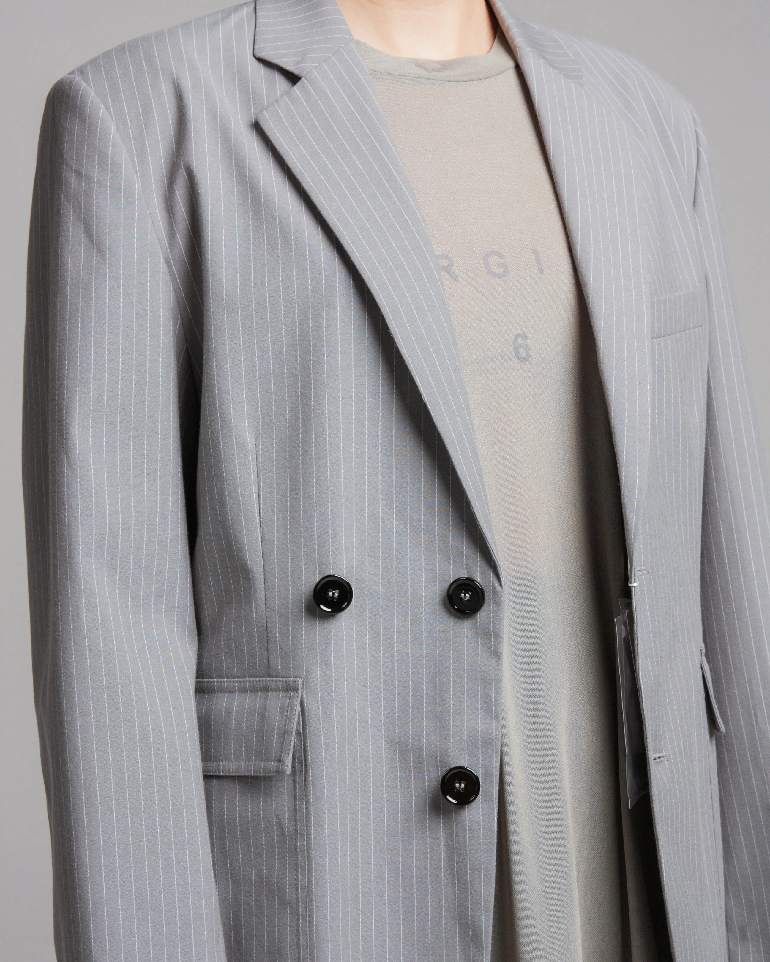 Grey Pinstripe Blazer