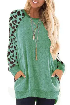 Haute Edition Spring Leopard Raglan Sweatshirt