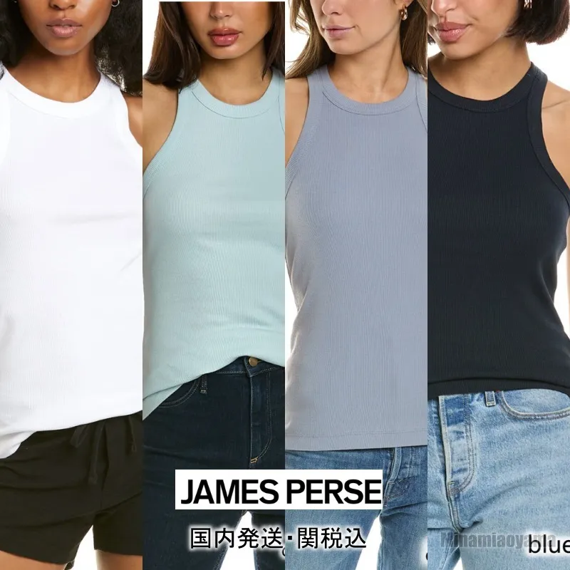 James Perse Rib U-Neck Cotton Tanks & Camisoles