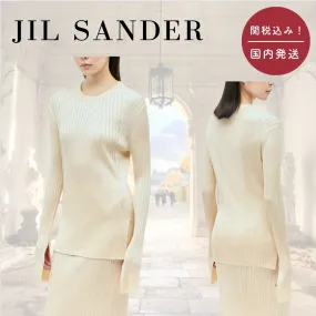 Jil Sander | Long Sleeve Crew Neck Ribbed V-Neck & Crew Neck