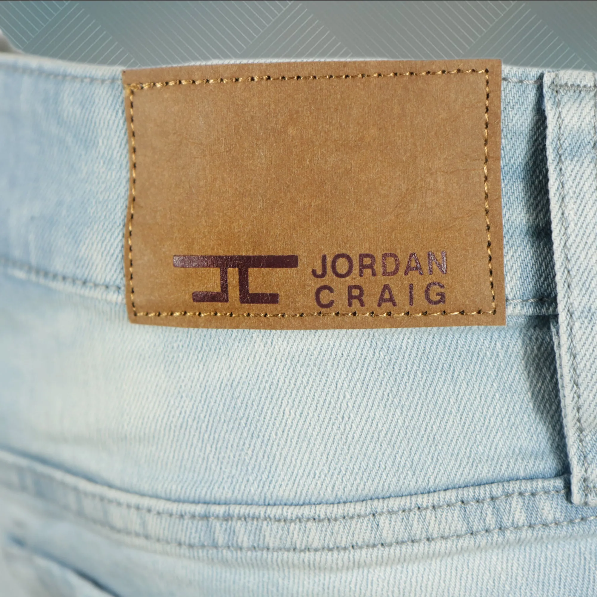 Jordan Craig distressed jean denim shorts ice blue