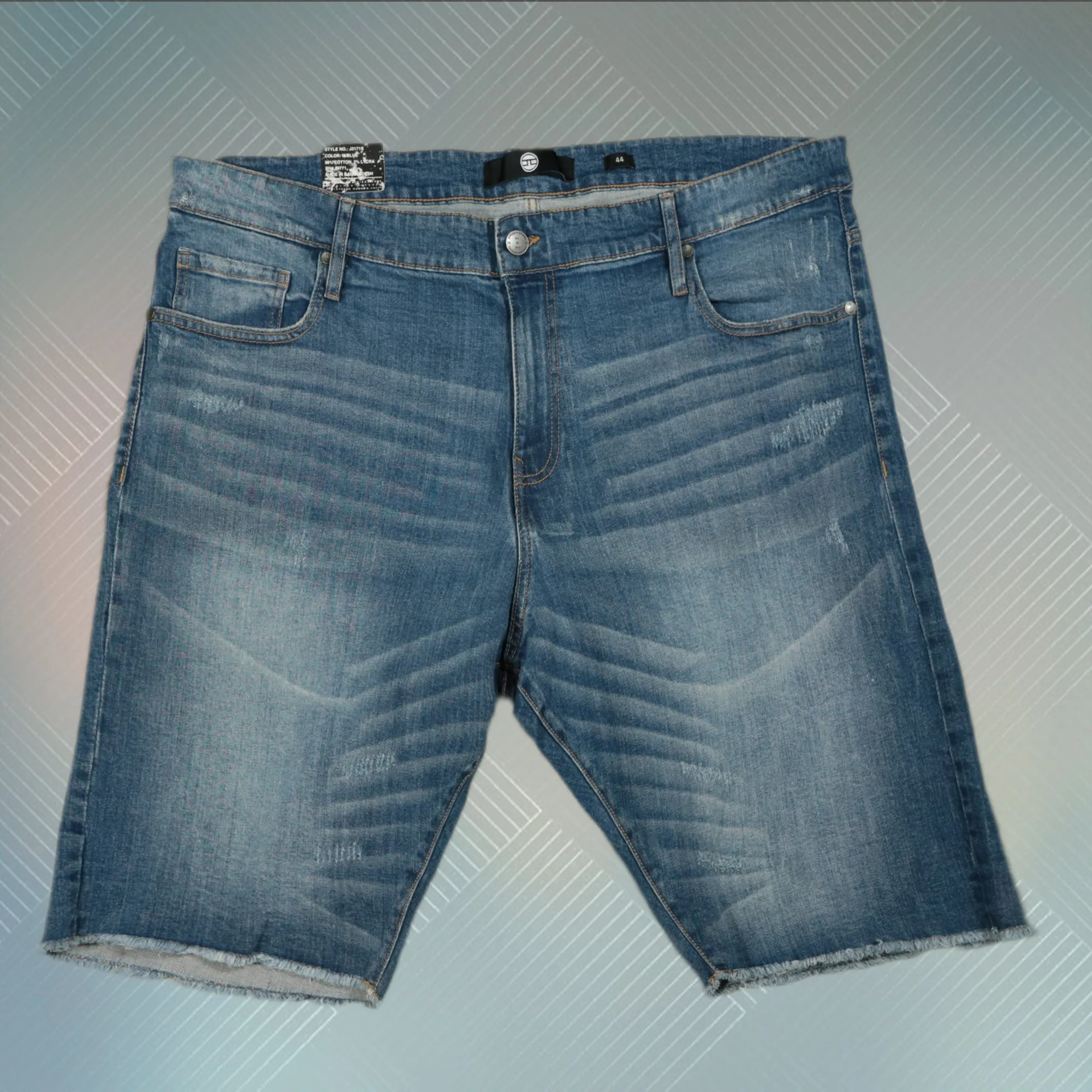 Jordan Craig distressed jean denim shorts medium blue.