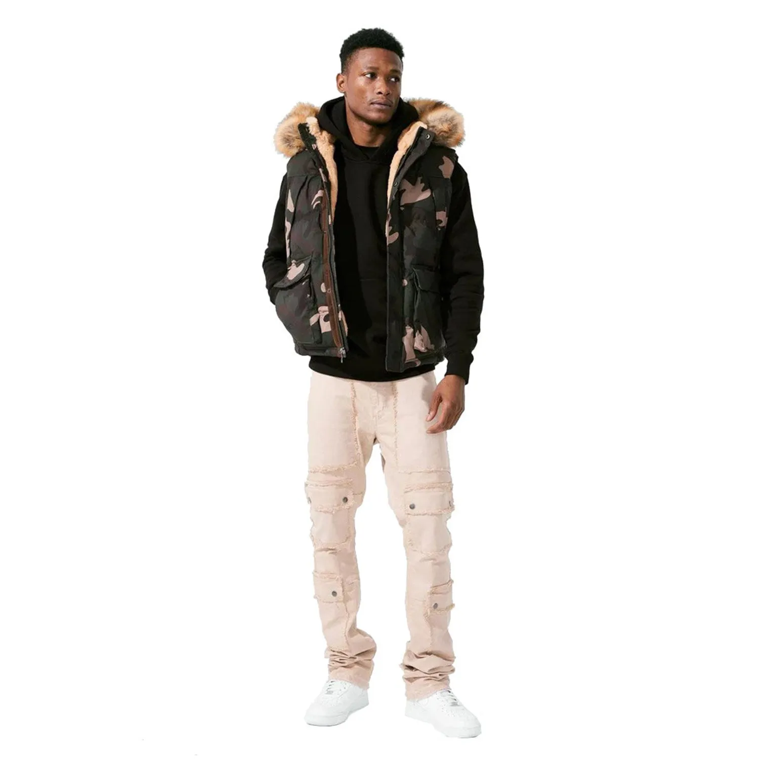 Jordan Craig Fur Puffer Vest - Yukon Camo - Woodland - Men's