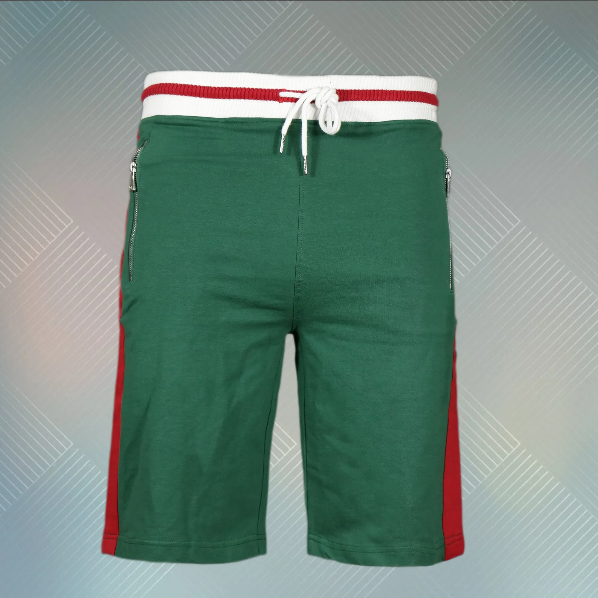 Jordan Craig Green Track Shorts | Retro Italian Colorway Shorts with Zip Pockets