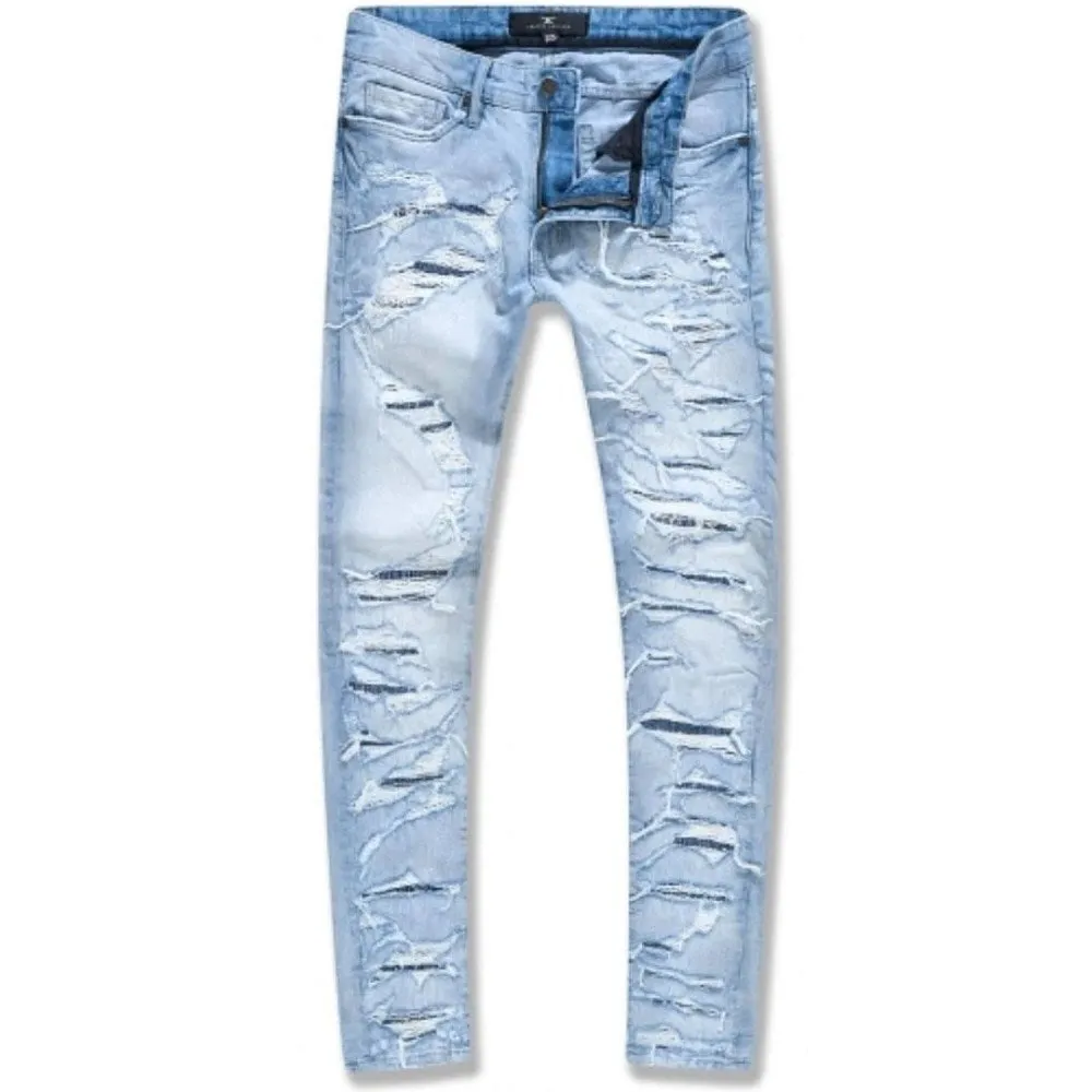 Jordan Craig Heavy Distressed Men's Jeans Sky Blue