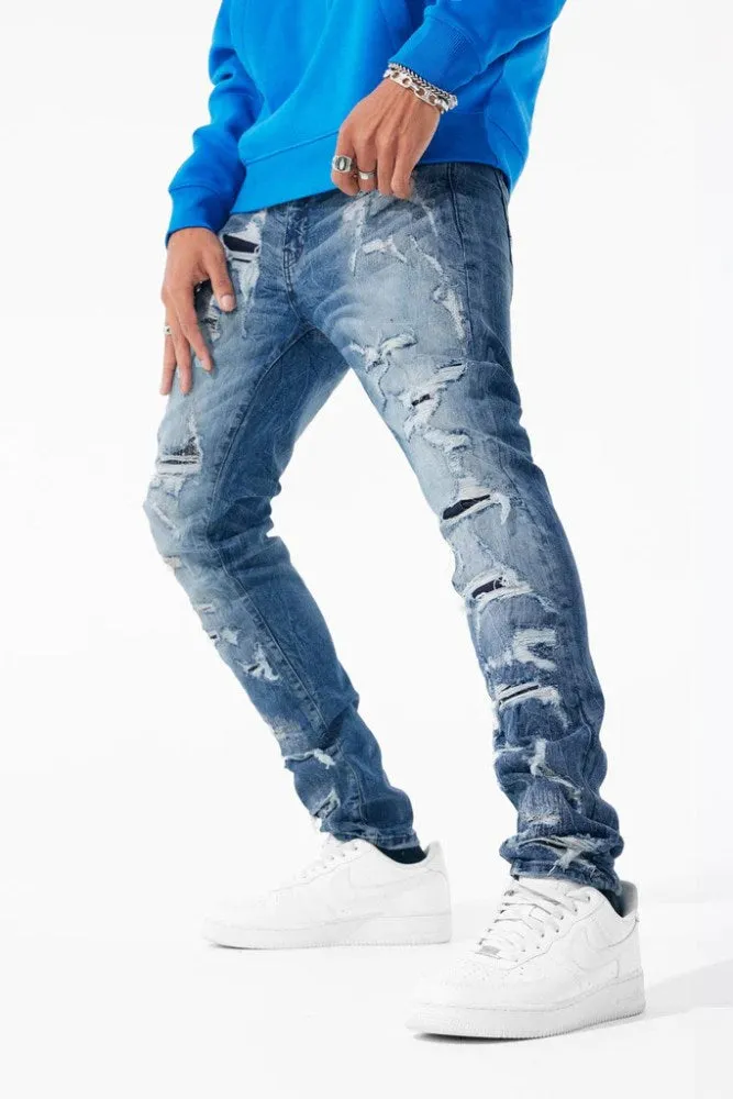 Jordan Craig Shredded Men's Jeans - Aged Wash