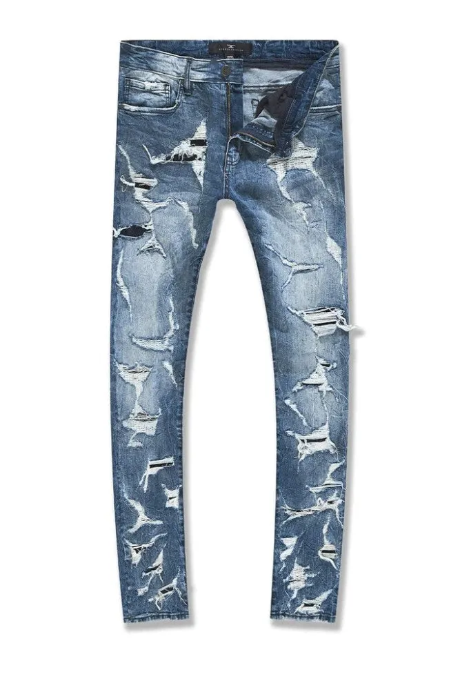 Jordan Craig Shredded Men's Jeans - Aged Wash