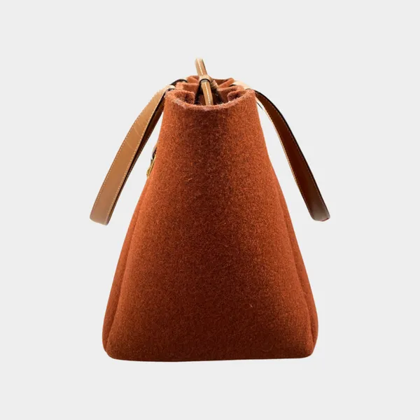 JW Anderson women's burnt orange felt tote bag with logo