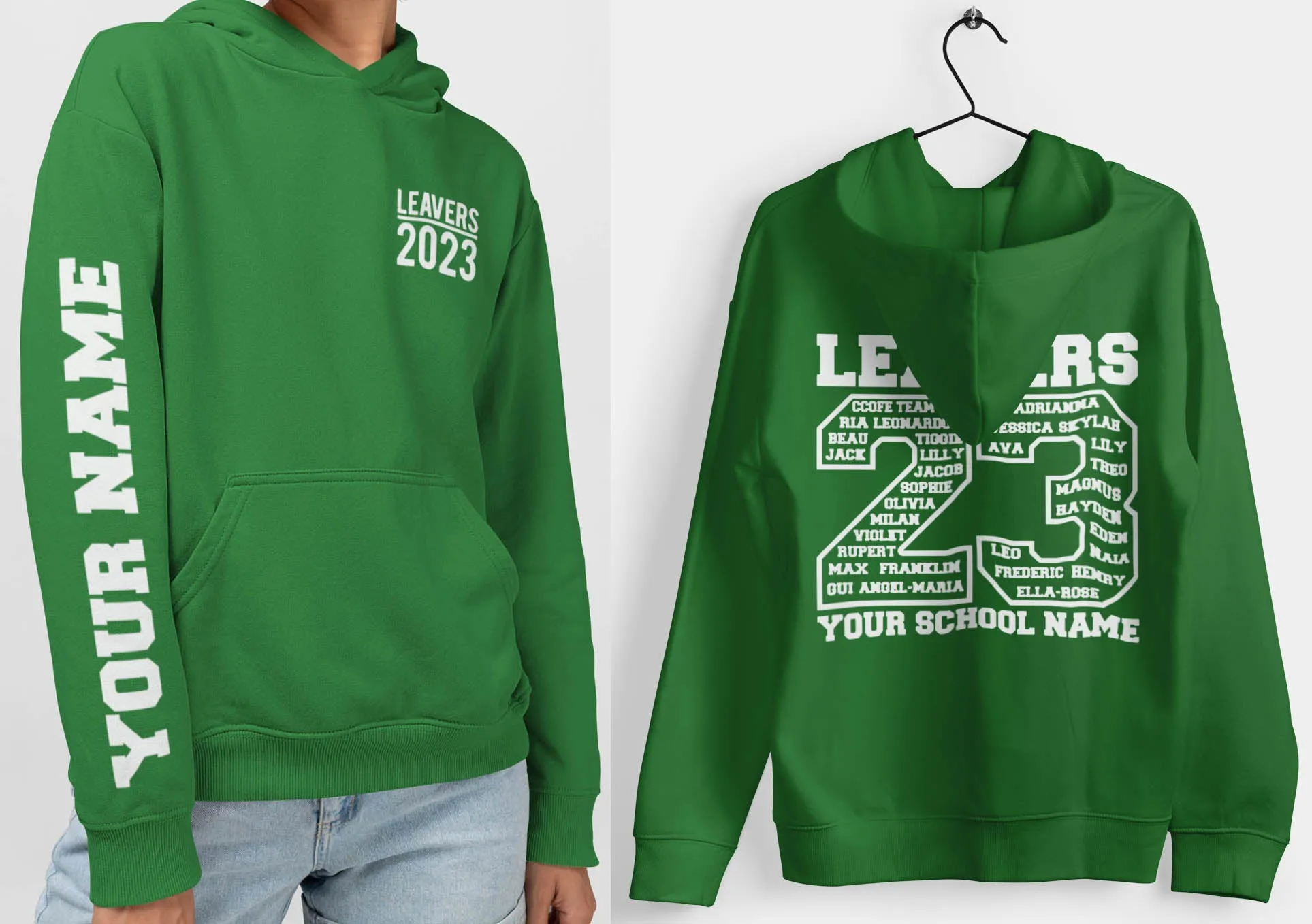 Kelly Green Leavers Hoodie, Schools, Colleges, Universities & Clubs 2023