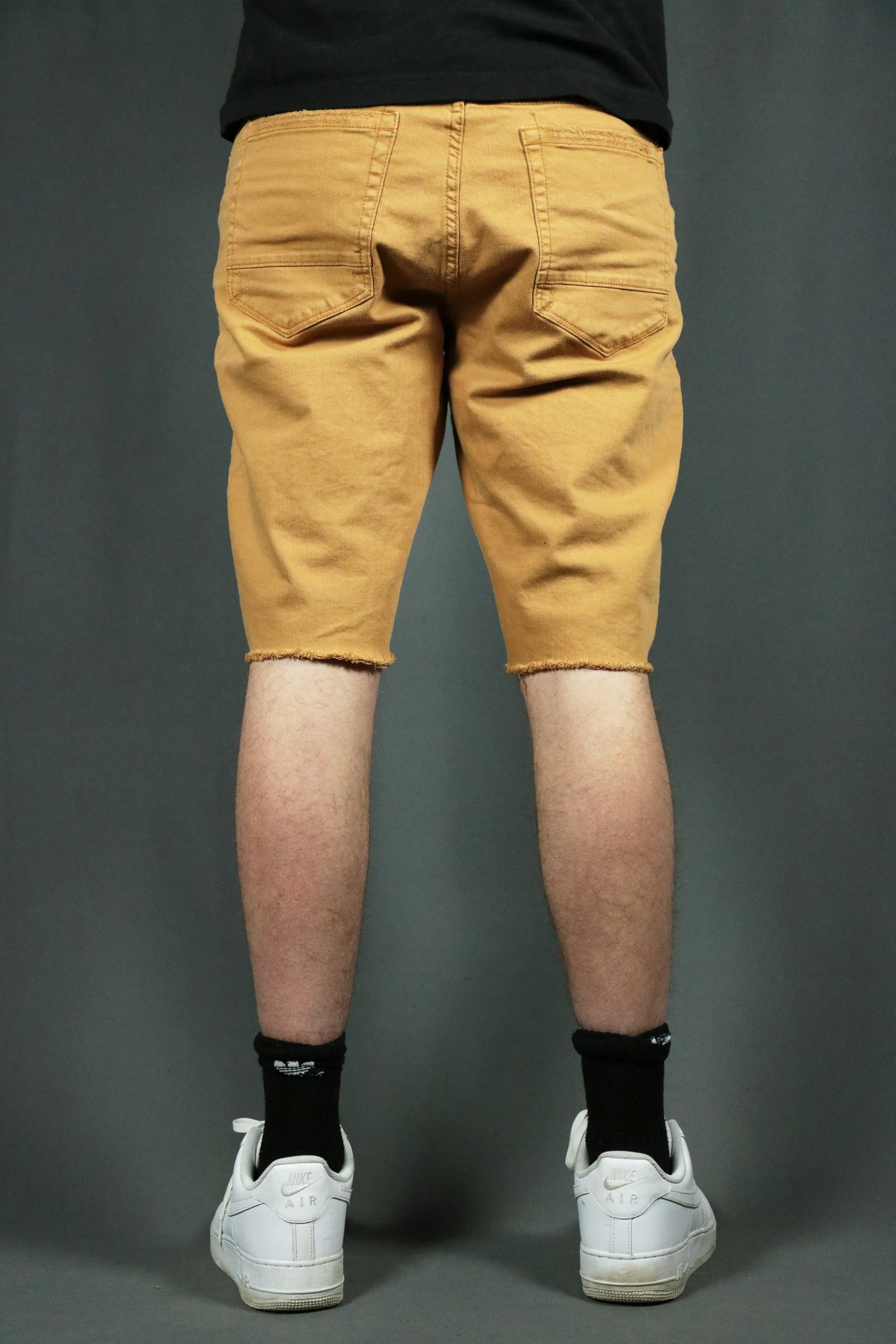 Khaki Distressed Shorts | Jordan Craig Ripped Shorts | Khaki Ripped Shorts