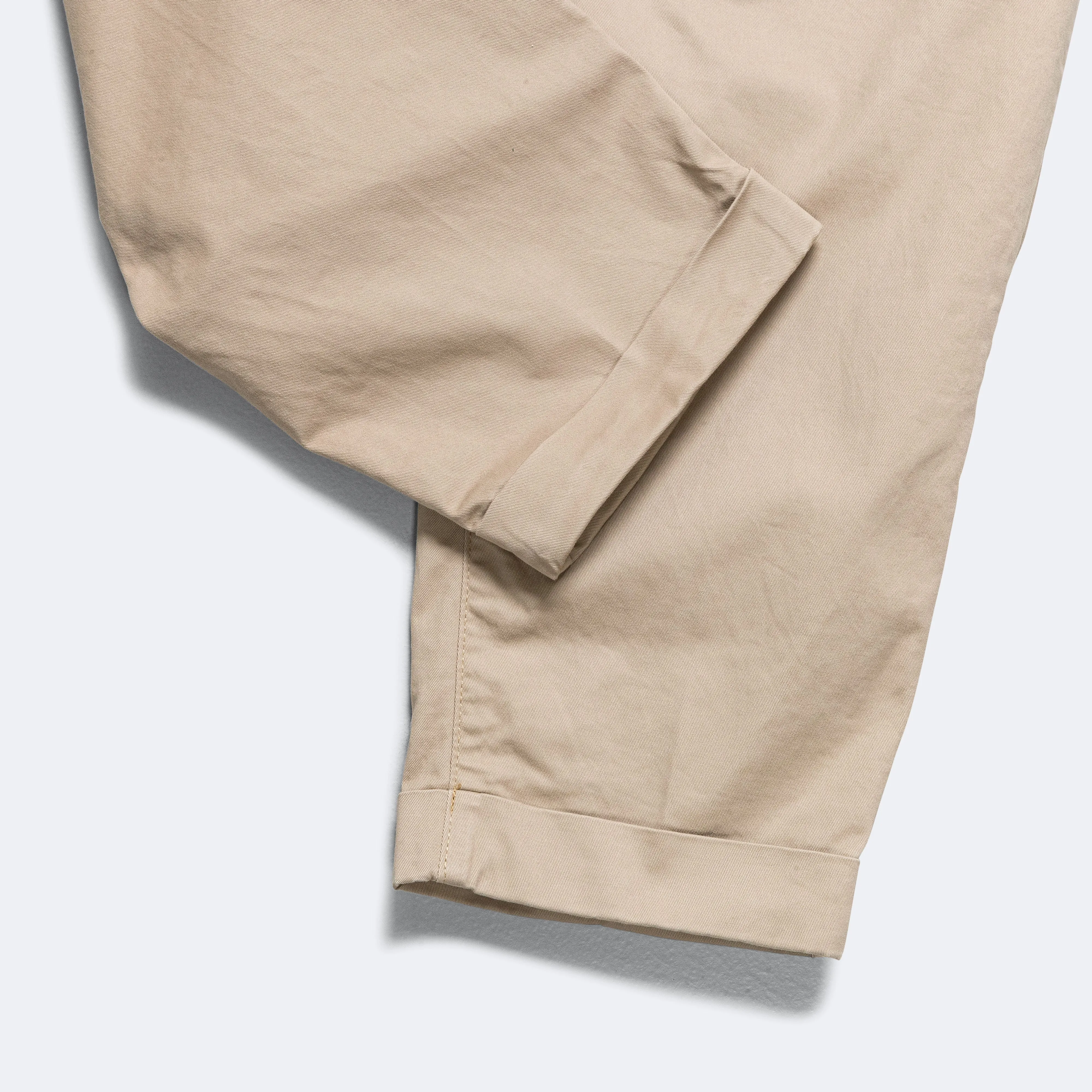 Khaki Twill Pants with 2 Pleats