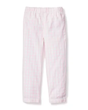 Kids' Pink Gingham Twill Pajama Pants