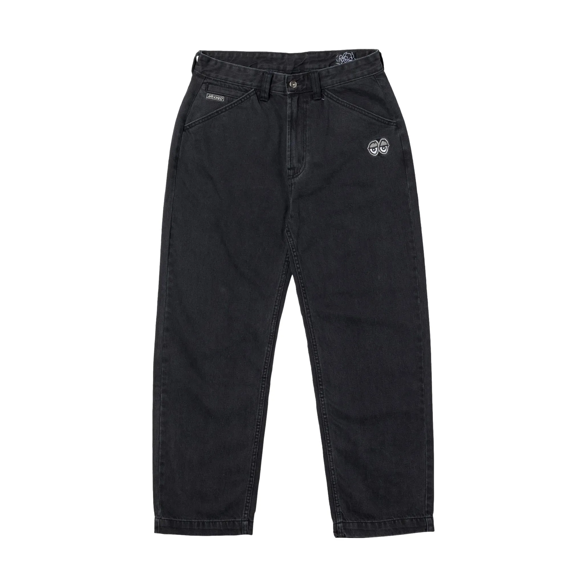 Krooked Eyes Black Denim Twill Pants