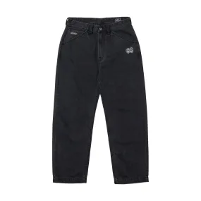 Krooked Eyes Black Denim Twill Pants