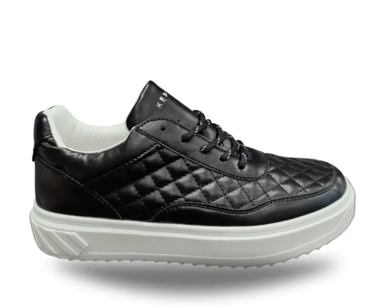 Ladies Black Quilted Laced Keddo Couture Shoes - On SALE - Style: 828175/12-03E