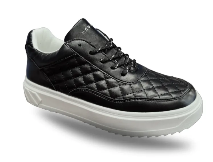 Ladies Black Quilted Laced Keddo Couture Shoes - On SALE - Style: 828175/12-03E