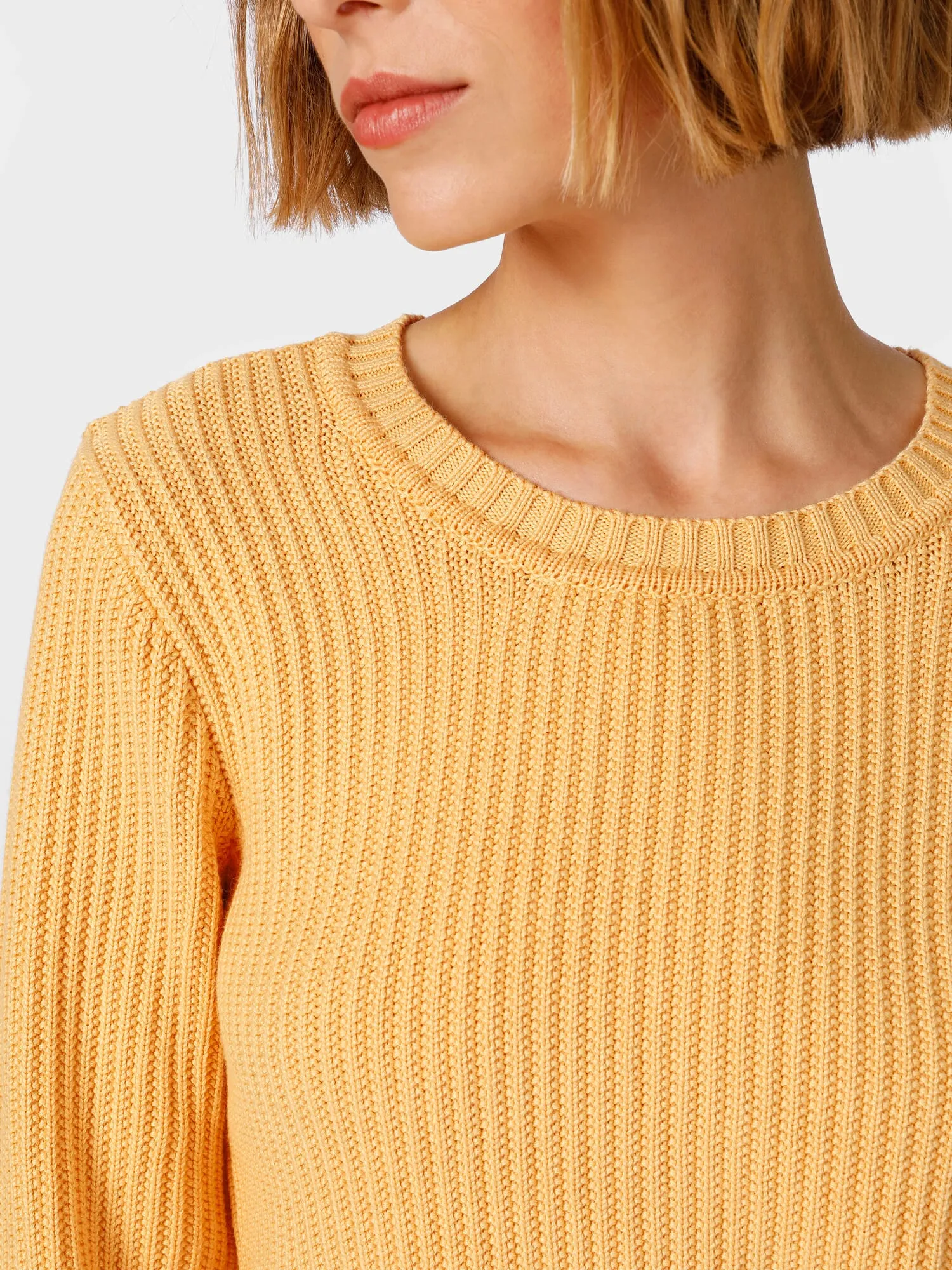 Ladies knit sweater rib, Yellow | Manufactum