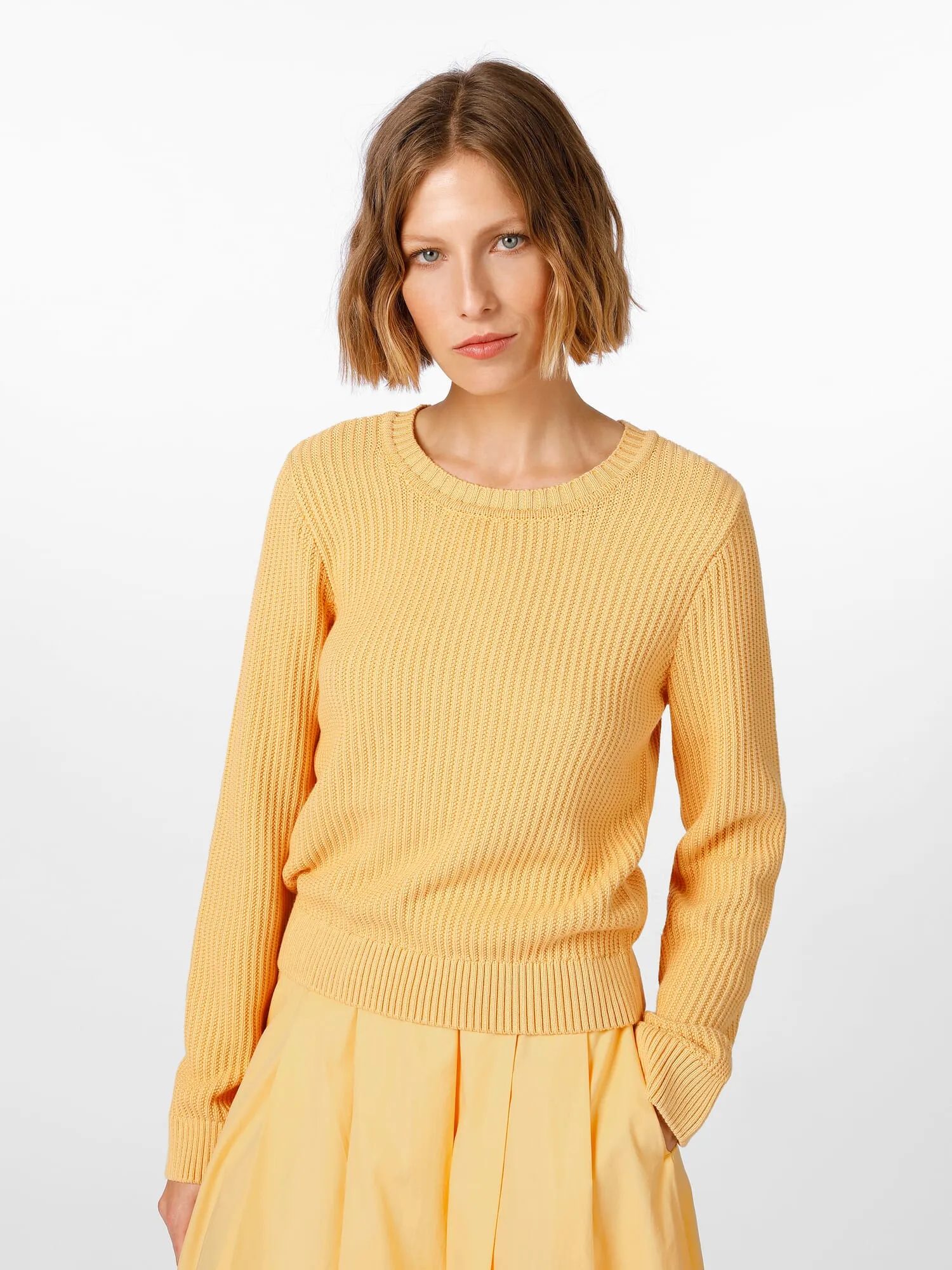 Ladies knit sweater rib, Yellow | Manufactum