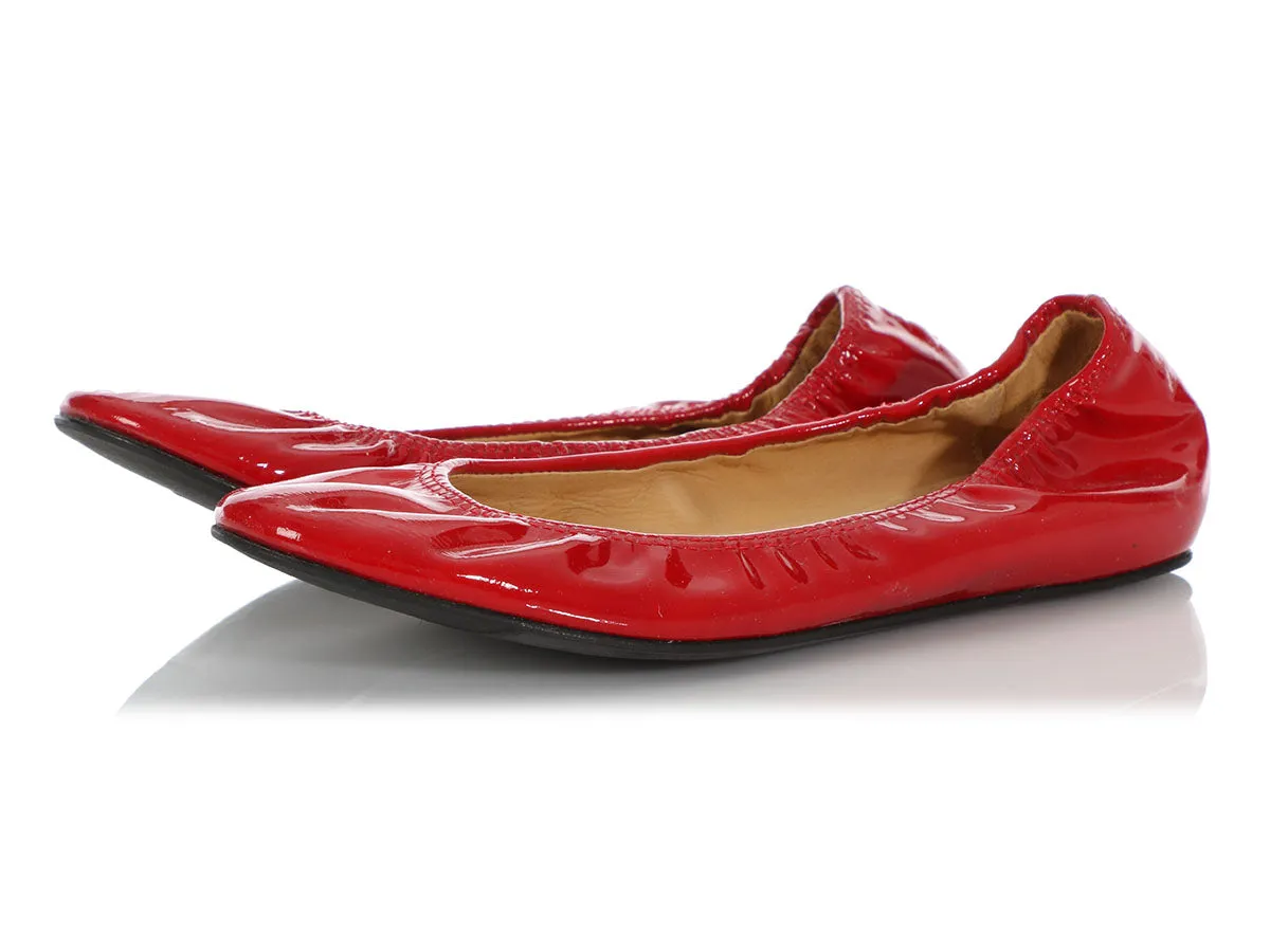 Lanvin Red Patent Leather Flats