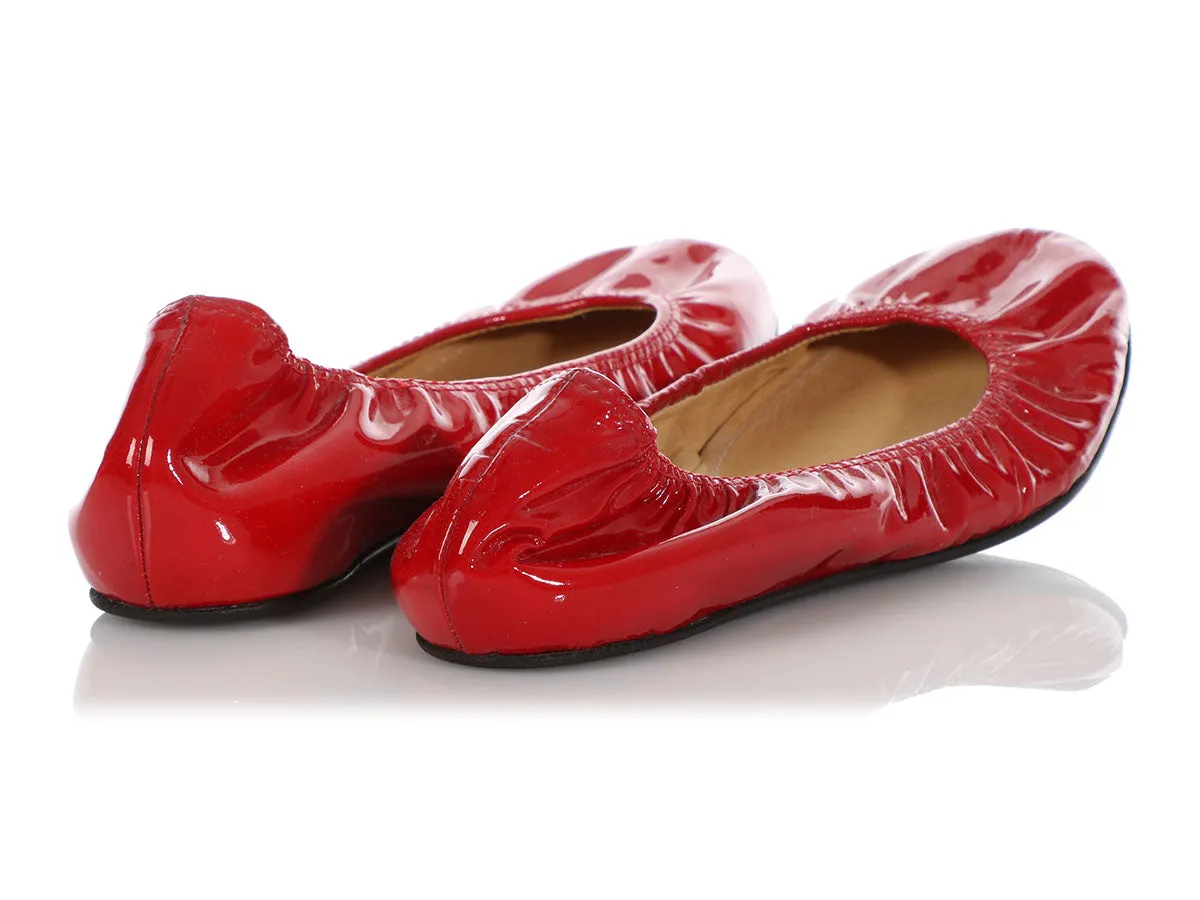 Lanvin Red Patent Leather Flats