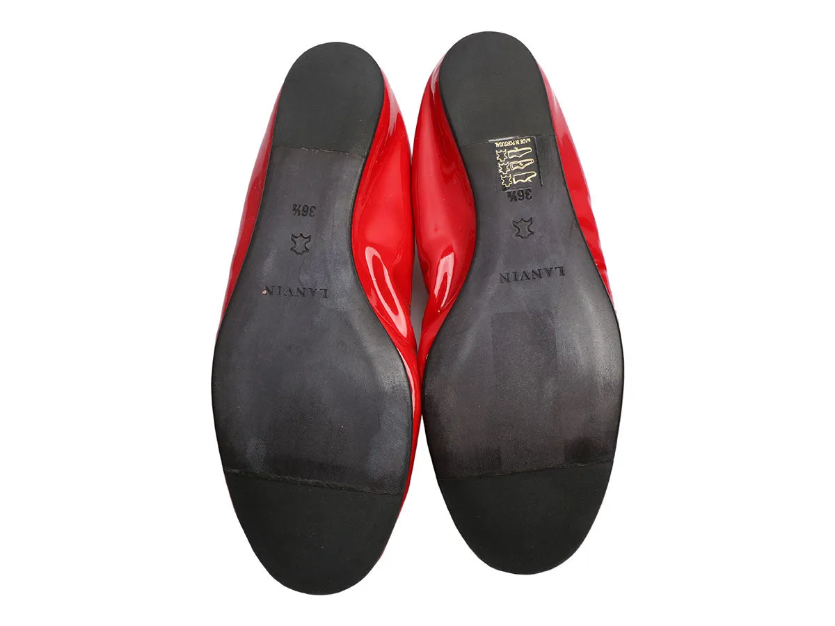 Lanvin Red Patent Leather Flats