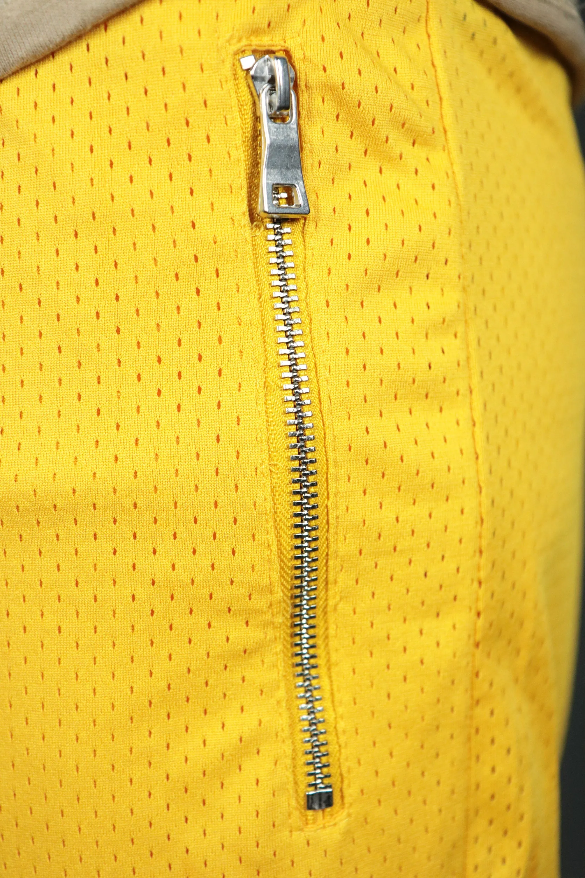 Los Angeles Yellow Men's Basketball Swingman Shorts with Zipper Pocket.