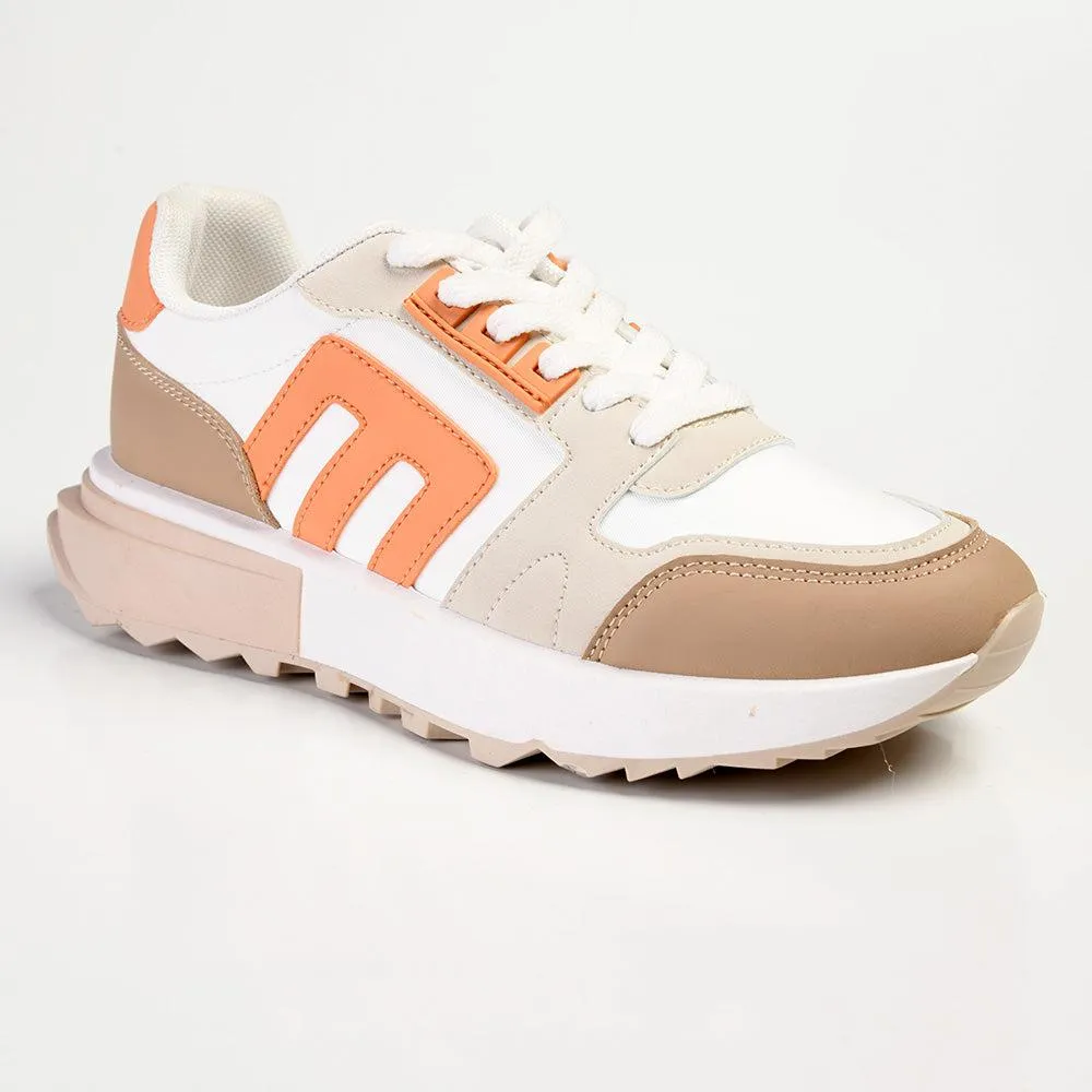 Madison Hera Sneaker - Tan Beige Pink.