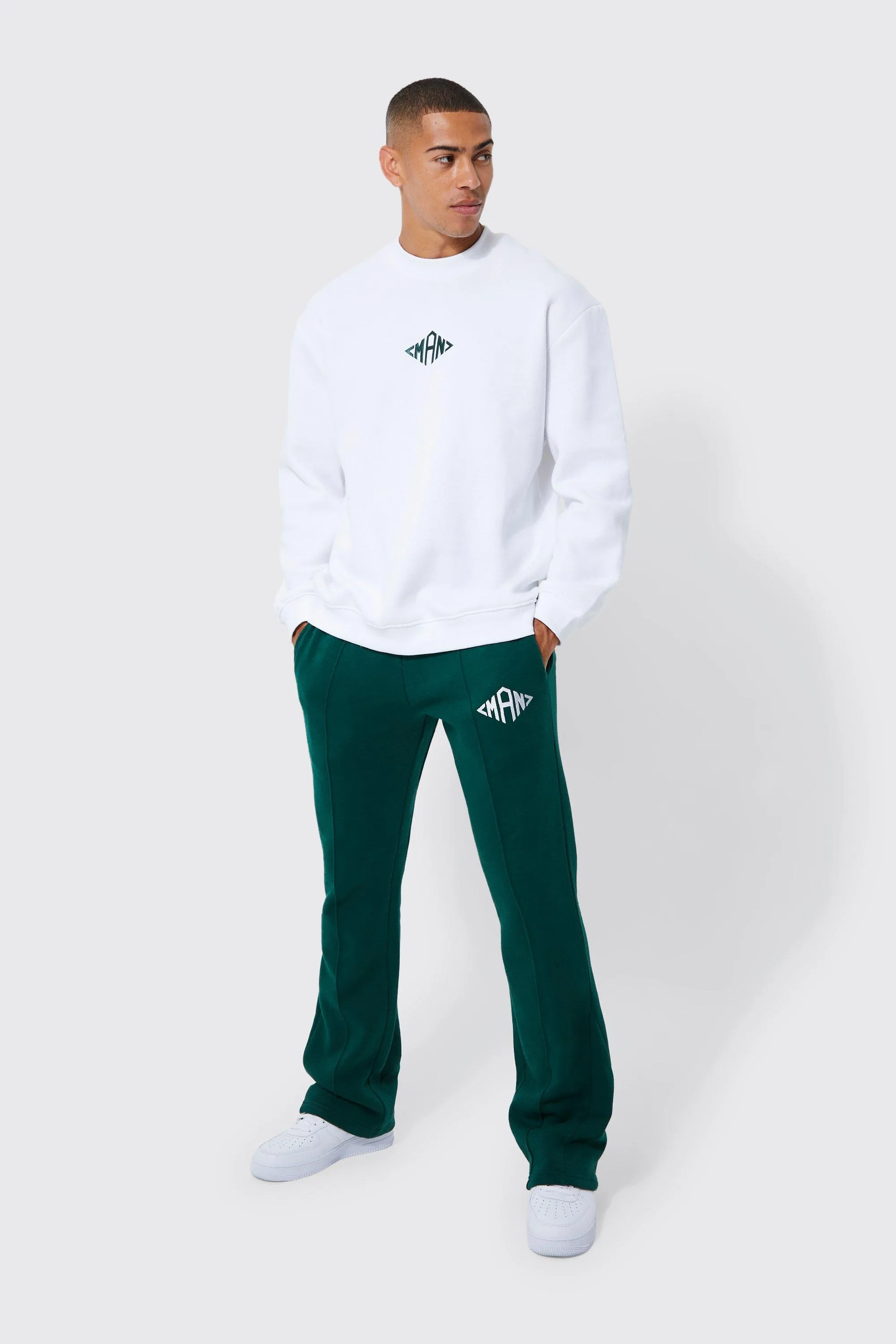 Man Diamond Stacked Gusset Sweater Tracksuit