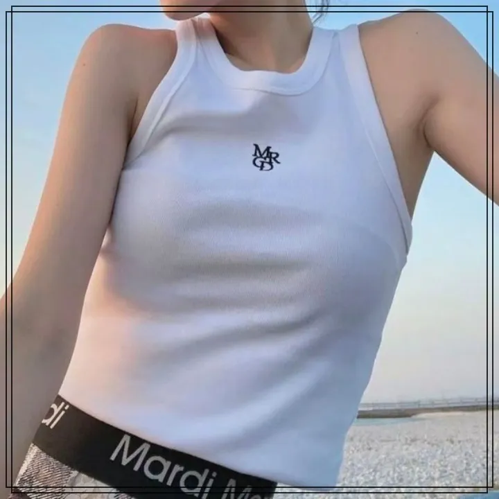 Mardi Mercredi | Rib U-Neck Plain Cotton Logo Tanks & Camisoles - Best Deals Available