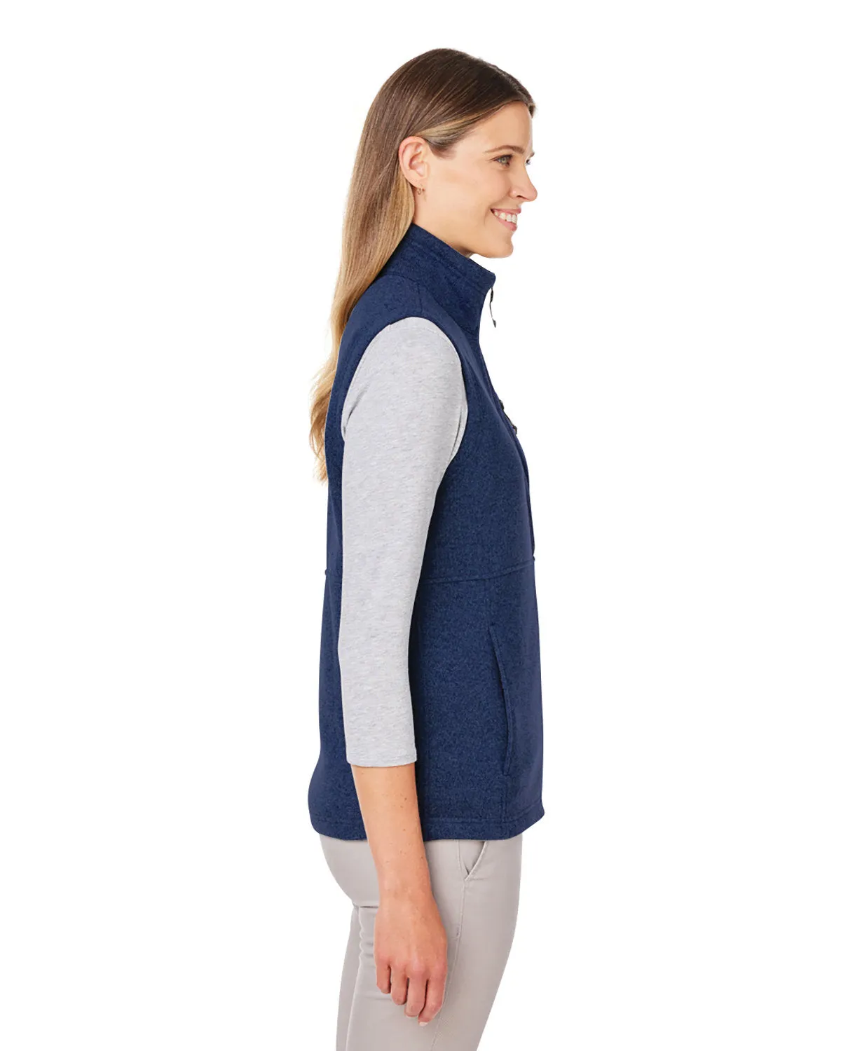 Marmot Ladies Dropline Sweater Fleece Vests, Arctic Navy