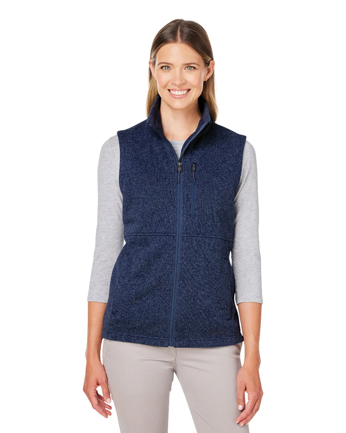 Marmot Ladies Dropline Sweater Fleece Vests, Arctic Navy