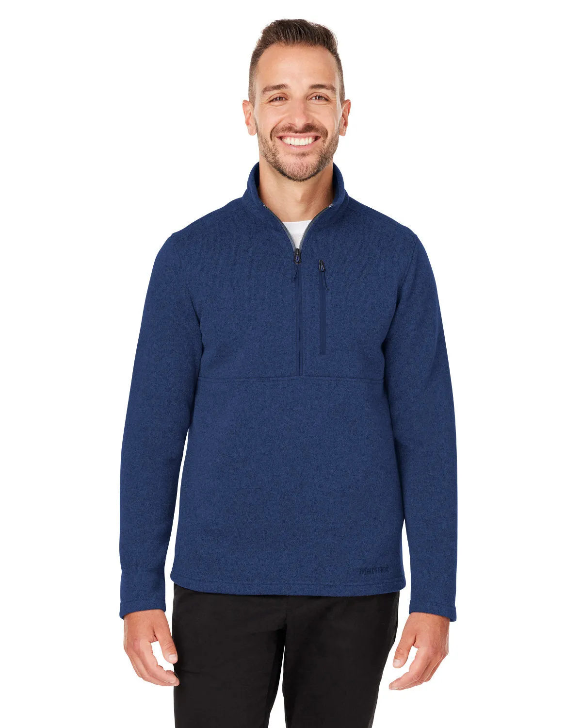 Marmot Men's Dropline Sweater Fleece Half-Zips, Arctic Navy