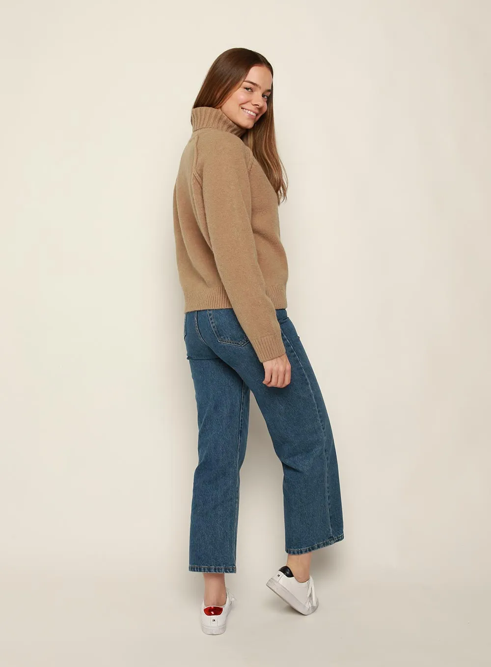 Martina Turtleneck Sweater in Tan