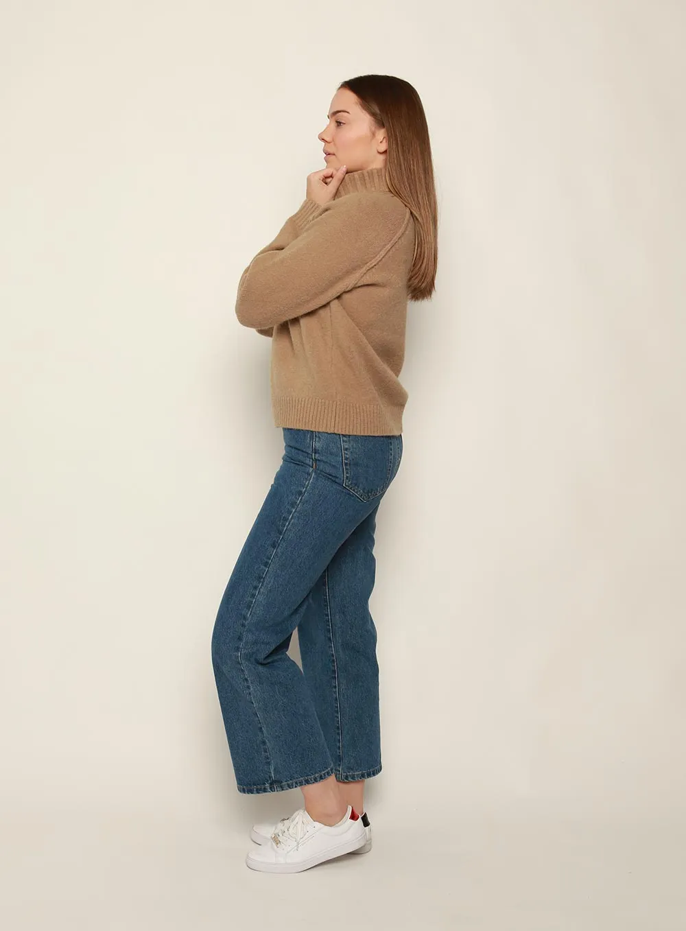 Martina Turtleneck Sweater in Tan