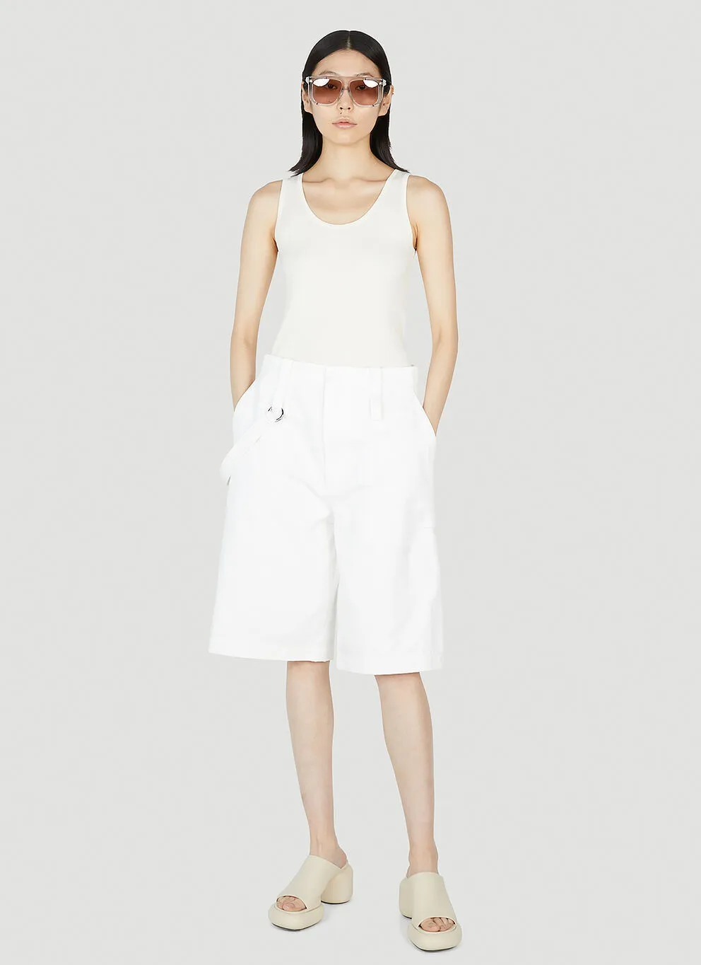 MaxMara Rib U-Neck Cotton Tanks & Camisoles