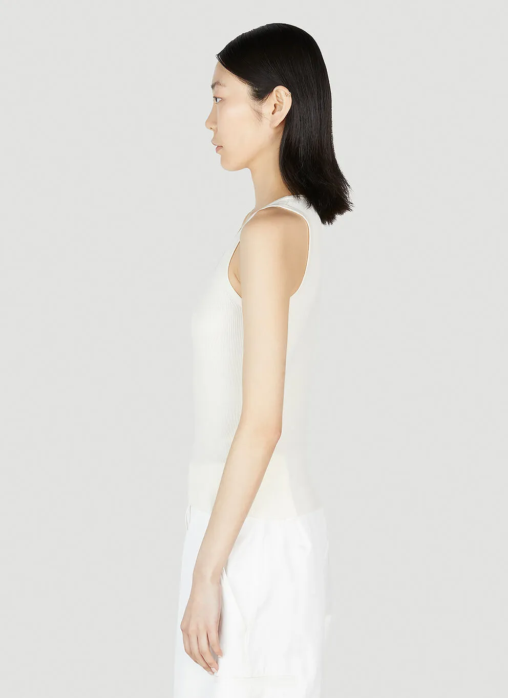 MaxMara Rib U-Neck Cotton Tanks & Camisoles