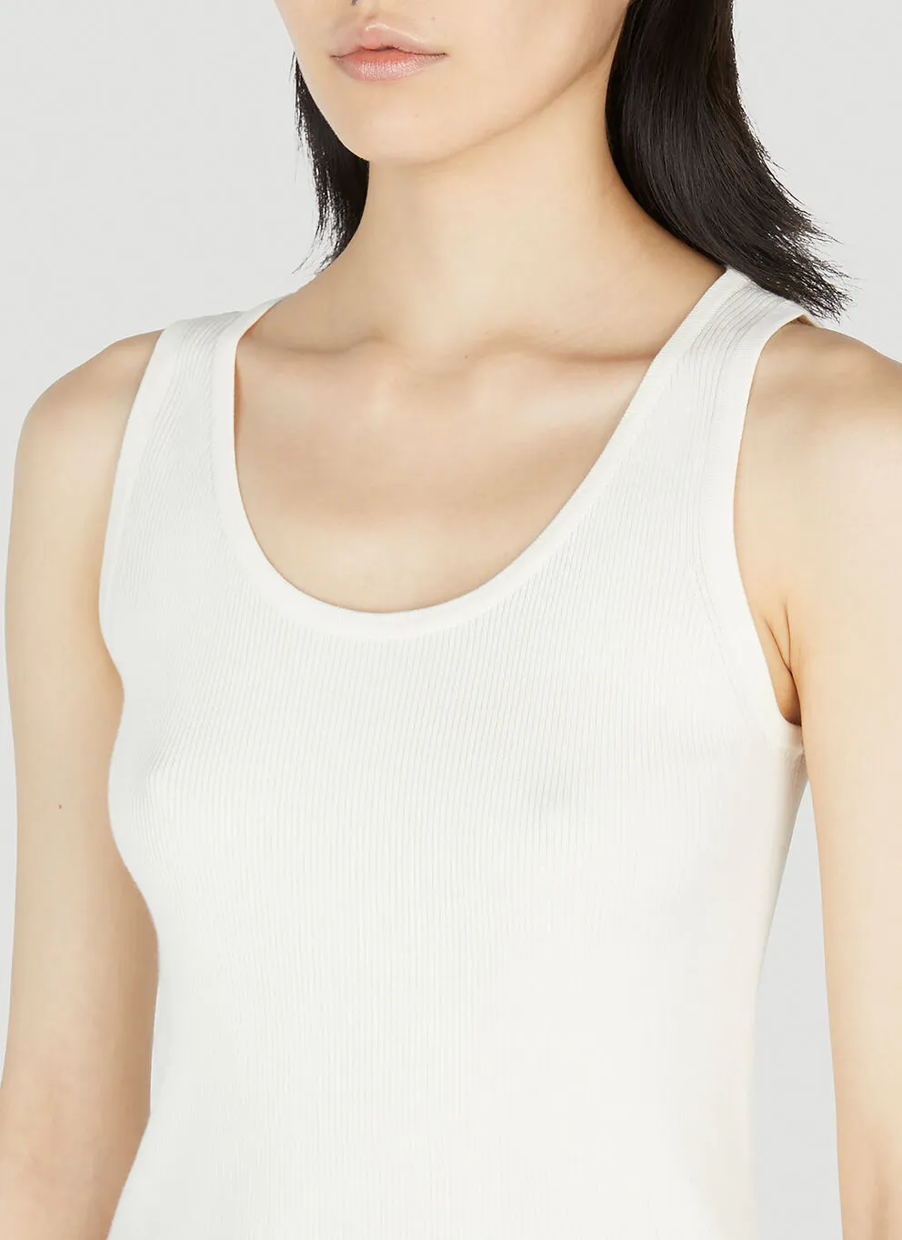 MaxMara Rib U-Neck Cotton Tanks & Camisoles